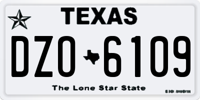 TX license plate DZO6109