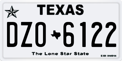TX license plate DZO6122