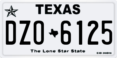 TX license plate DZO6125