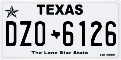 TX license plate DZO6126
