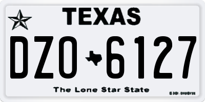 TX license plate DZO6127