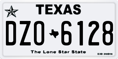 TX license plate DZO6128