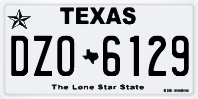 TX license plate DZO6129