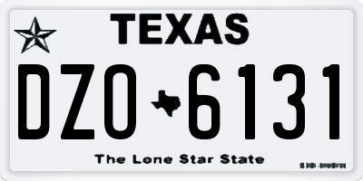 TX license plate DZO6131