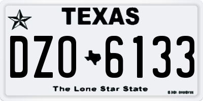 TX license plate DZO6133