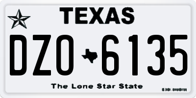 TX license plate DZO6135