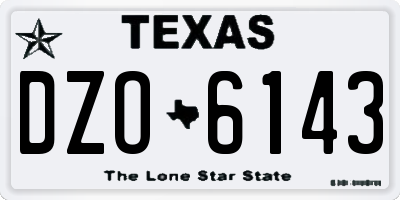 TX license plate DZO6143