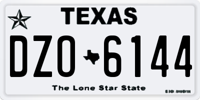 TX license plate DZO6144