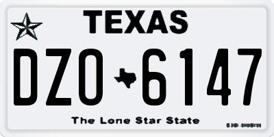 TX license plate DZO6147