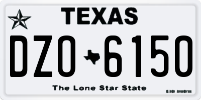 TX license plate DZO6150