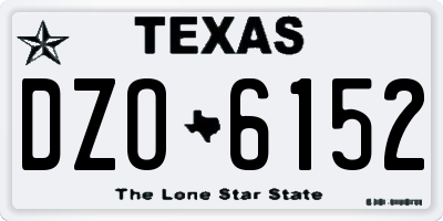 TX license plate DZO6152