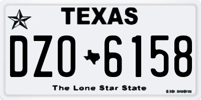 TX license plate DZO6158