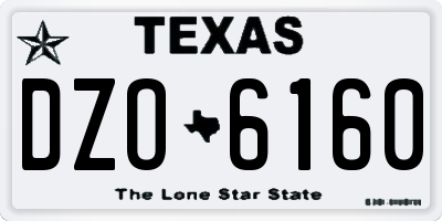 TX license plate DZO6160