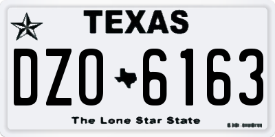 TX license plate DZO6163