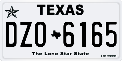 TX license plate DZO6165