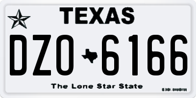 TX license plate DZO6166