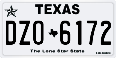 TX license plate DZO6172