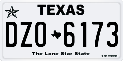TX license plate DZO6173
