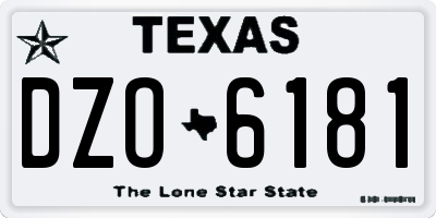 TX license plate DZO6181
