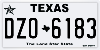 TX license plate DZO6183
