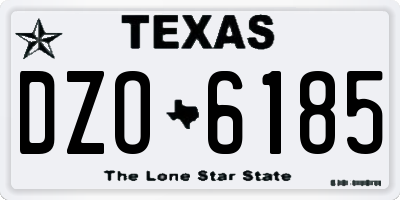 TX license plate DZO6185