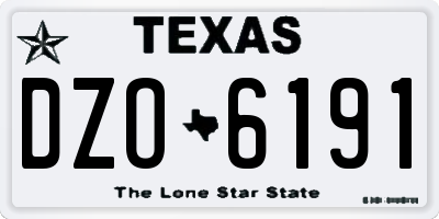 TX license plate DZO6191