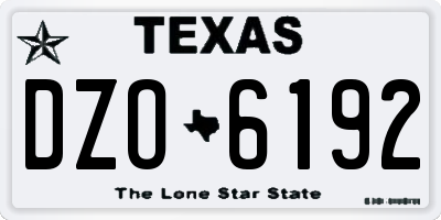 TX license plate DZO6192