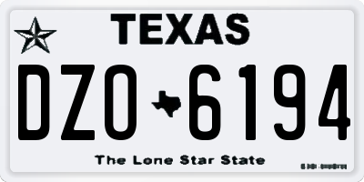 TX license plate DZO6194