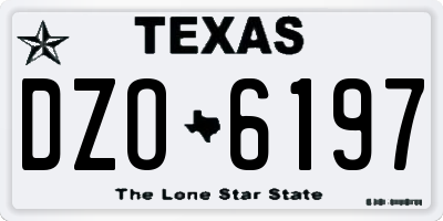 TX license plate DZO6197