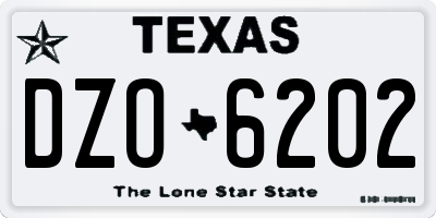 TX license plate DZO6202