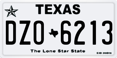 TX license plate DZO6213
