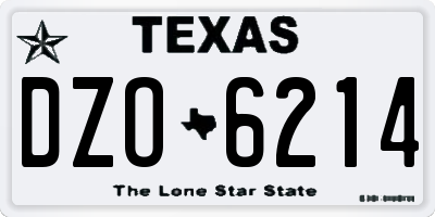 TX license plate DZO6214