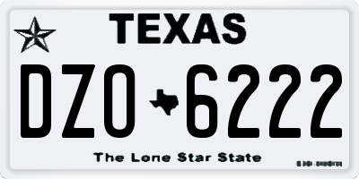 TX license plate DZO6222