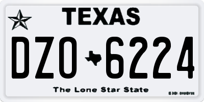 TX license plate DZO6224
