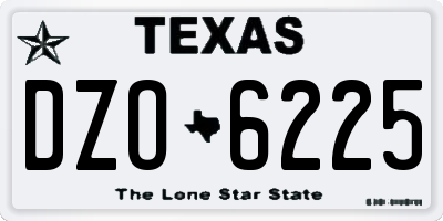 TX license plate DZO6225