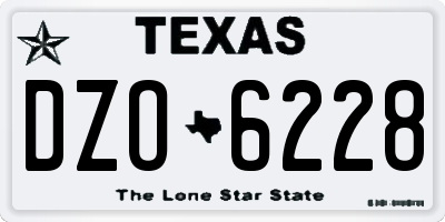 TX license plate DZO6228