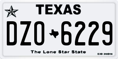 TX license plate DZO6229