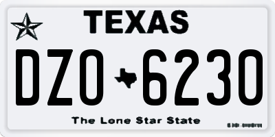 TX license plate DZO6230