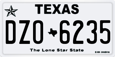 TX license plate DZO6235