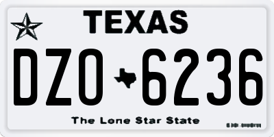 TX license plate DZO6236