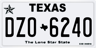 TX license plate DZO6240