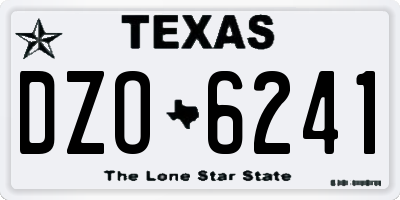 TX license plate DZO6241