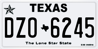 TX license plate DZO6245