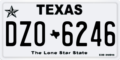 TX license plate DZO6246