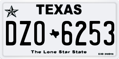 TX license plate DZO6253