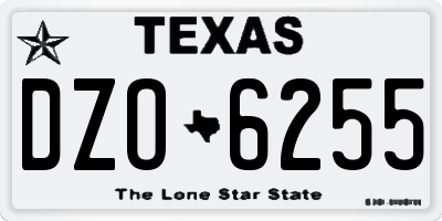 TX license plate DZO6255