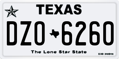 TX license plate DZO6260