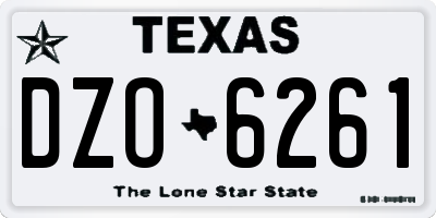TX license plate DZO6261