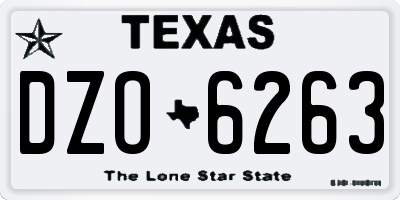 TX license plate DZO6263