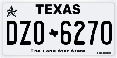 TX license plate DZO6270